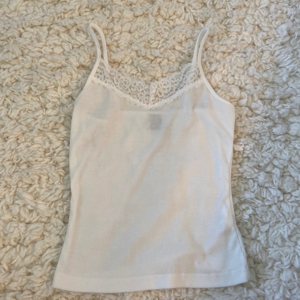 Y2K Lace White Undershirt Tank Top
